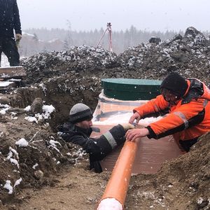 Монтаж септика "Горизонт - 4" в Карелии был осложнен сложным грунтом и высоким уровнем грунтовых вод